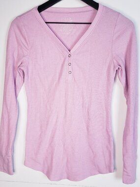 Time and Tru Pink Thermal Long sleeve Top Size S (4-6)